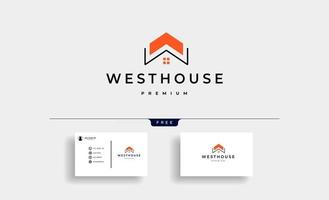 letter w huis logo ontwerp vector