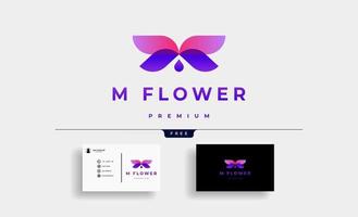 bloem eerste m creatief logo ontwerp vector