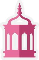 vector zingen of symbool van minaret gemaakt met roze kleur.