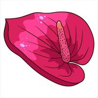 tropische plant heldere bloem in cartoon-stijl vector