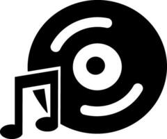 glyph icoon van muziek- CD of DVD in vlak stijl. vector