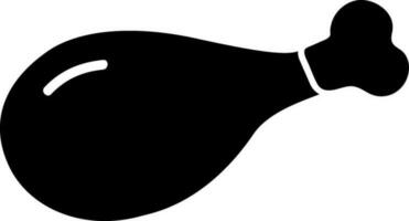 illustratie van een kip been icoon in zwart kleur. vector