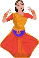 jong vrouw het uitvoeren van Indisch klassiek dans. vector