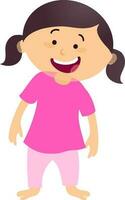 schattig glimlachen meisje in roze outfits. vector