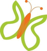 vlinder in oranje en groen kleur. vector