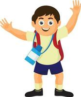 tekenfilm karakter van jongen in school- uniform. vector