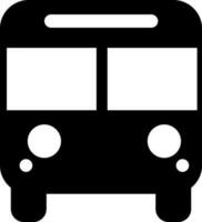 vlak zwart teken of symbool van bus. vector