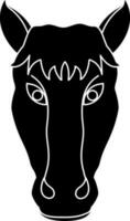 paard hoofd icoon voor Chinese dierenriem in glyph stijl. vector