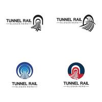 spoor met tunnel logo pictogram vector ontwerpsjabloon