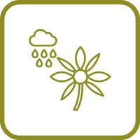 bloem met regen vector icoon