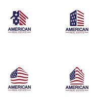 huis huis Amerikaanse vlag onroerend goed logo vectorillustratie vector