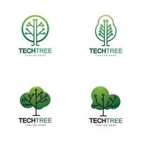 tech tree logo concept groene netwerktechnologie vector