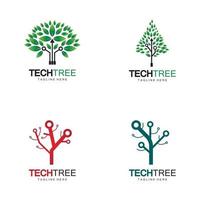 tech tree logo concept groene netwerktechnologie vector