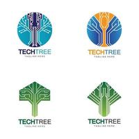 tech tree logo concept groene netwerktechnologie vector