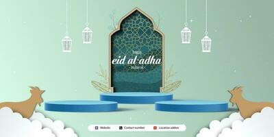 eid adha mubarak groet Islamitisch illustratie achtergrond vector ontwerp