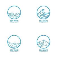 zee oceaan golf lijn logo eenvoudige monoline stijl vector pictogram symbool illustratie