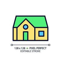 single verhaal huis pixel perfect rgb kleur icoon. compact huis voor een familie. aankoop echt landgoed. vrijstaand gebouw. geïsoleerd vector illustratie. gemakkelijk gevulde lijn tekening. bewerkbare beroerte