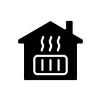 centraal verwarming zwart glyph icoon. huis radiator. openbaar nutsvoorziening. thermostaat. elektrisch huishouden apparaat. silhouet symbool Aan wit ruimte. solide pictogram. vector geïsoleerd illustratie