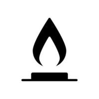 gas- zwart glyph icoon. verwarming systeem. keuken fornuis. brandbaar gasvormig substantie. huiselijk gebruik. openbaar nutsvoorziening. silhouet symbool Aan wit ruimte. solide pictogram. vector geïsoleerd illustratie