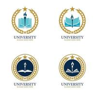 universiteitsacademie school en cursus logo ontwerpsjabloon vector