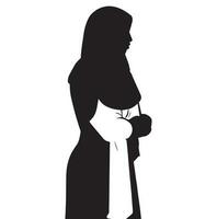 een moslim hijab Dames vector silhouet, een moslim meisje vervelend een hijab vector illustratie.