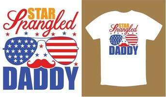 ster spangled papa t-shirt vector