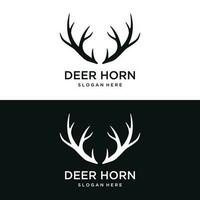 hert gewei en wijnoogst hert hoofd logo sjabloon ontwerp.logo voor kenteken, herten jager, avontuur en dieren in het wild. vector