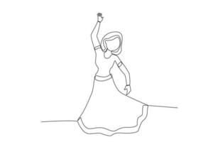 een vrouw dansen Bij een teej viering vector
