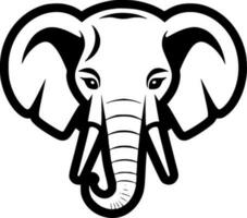 olifant, zwart en wit vector illustratie