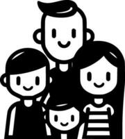 familie, zwart en wit vector illustratie