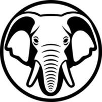 olifant - zwart en wit geïsoleerd icoon - vector illustratie