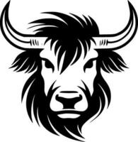 hoogland koe - minimalistische en vlak logo - vector illustratie