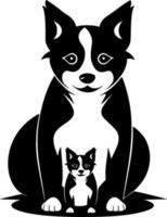 hond mama, minimalistische en gemakkelijk silhouet - vector illustratie