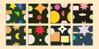 kleurrijk meetkundig vorm naadloos patroon reeks vector