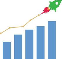 financieel groei icoon. investering inkomen teken. exponentieel groei symbool. vlak stijl. vector