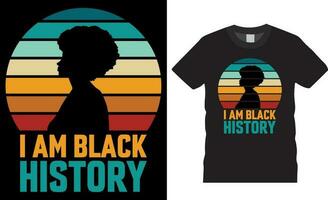 ik ben zwart geschiedenis t-shirt ontwerp vector sjabloon.i ben zwart geschiedenis