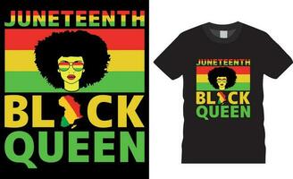 juneteenth vrouwen zwart koningin t-shirt ontwerp vector illustratie. juneteenth zwart koningin