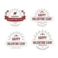 gelukkig valentijnsdag dag insigne verzameling vector