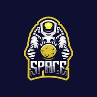 astronaut ruimte logo vector