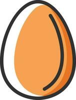 vlak stijl ei icoon in oranje kleur. vector