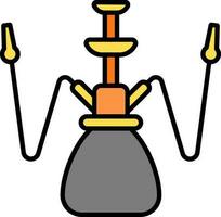 hookah icoon in geel en grijs kleur. vector