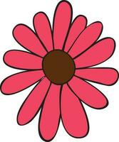 vlak stijl bloem icoon in roze kleur. vector