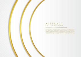abstracte cirkel ronde gouden metalen vorm witte achtergrondontwerp vector