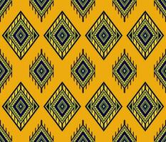 borduurwerk Indisch aztec kleding stof patroon in groen en geel vector