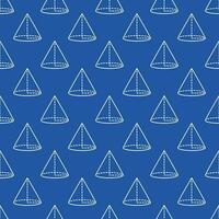 ijshoorntje vector geometrie en wiskunde concept lijn blauw naadloos patroon