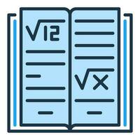 wiskunde aan het leren boek vector wiskunde onderwijs concept gekleurde icoon