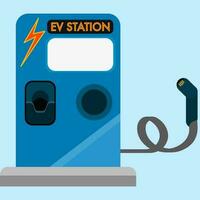 ev oplader station in vlak vector illustratie ontwerp