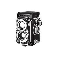 wijnoogst camera silhouet ontwerp. retro fotografie apparatuur, teken en symbool. vector