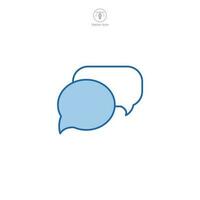 een vector illustratie van een toespraak bubbel icoon, symboliseert communicatie, dialoog, of gesprek. ideaal voor vertegenwoordigen chatten, commentaar, of sociaal wisselwerking
