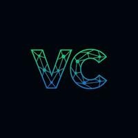 abstract brief vc logo ontwerp met lijn punt verbinding voor technologie en digitaal bedrijf bedrijf. vector